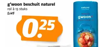 Poiesz G'woon beschuit naturel 13 stuks aanbieding