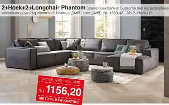 Woonsquare 2+Hoek+2+Longchair Phantom aanbieding