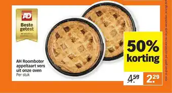 Albert Heijn Ah roomboter appeltaart vers uit onze oven aanbieding