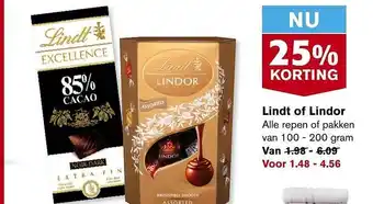 Hoogvliet Lindt of lindor aanbieding