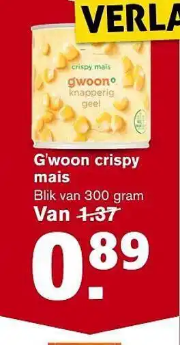 Hoogvliet G'woon crispy mais aanbieding