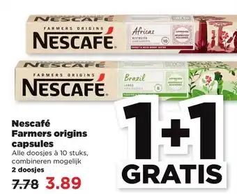 PLUS Nescafé farmers origins capsules aanbieding