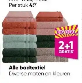 Big Bazar Alle badtextiel aanbieding