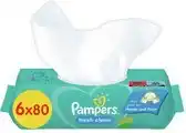 Bol.com Pampers - fresh clean - billendoekjes - 480 doekjes - 6 x 80 aanbieding