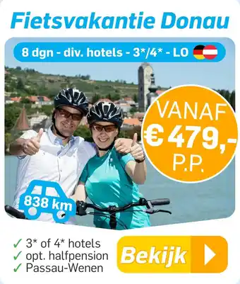 Videotrips Fietsvakantie donau aanbieding