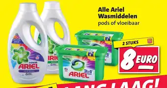 Nettorama Alle ariel wasmiddelen pods of vloeibaar aanbieding