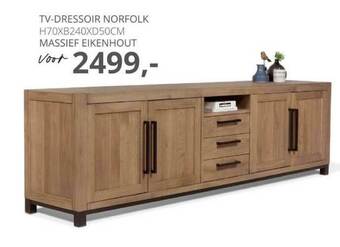 De Bommel Meubelen Tv-dressoir norfolk h70xb240xd50cm aanbieding