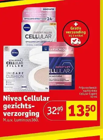 Kruidvat Nivea cellular gezichtsverzorging aanbieding