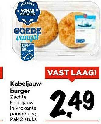 Vomar Voordeelmarkt Kabeljauwburger aanbieding