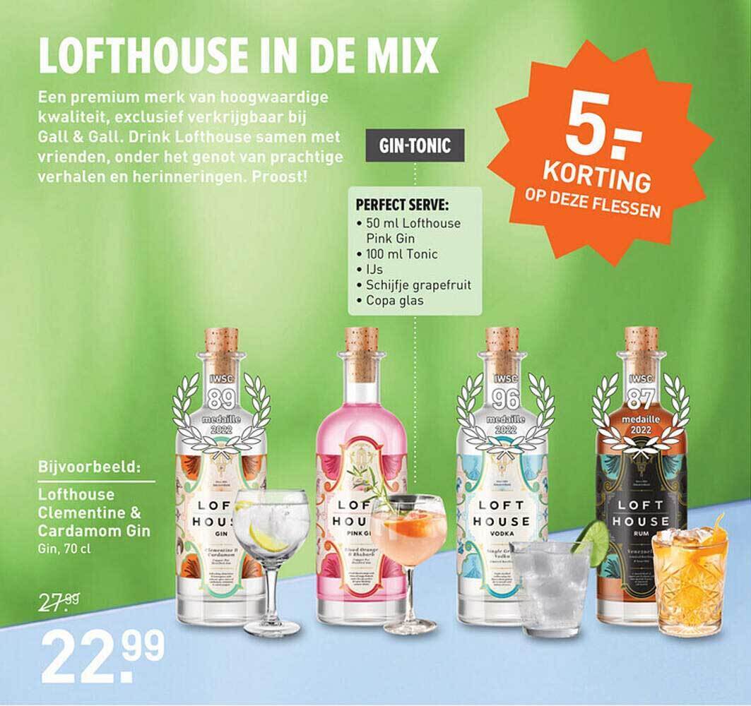 Lofthouse clementine & cardamom gin aanbieding bij Gall & Gall