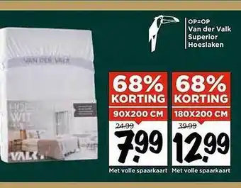 Vomar Voordeelmarkt Van der valk superior hoeslaken aanbieding