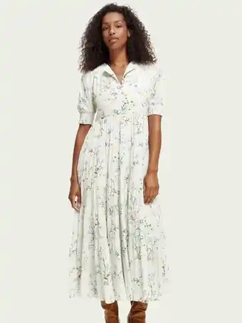 Scotch & Soda Scotch & soda gelaagde maxi-jurk met korte mouwen aanbieding