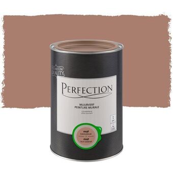 Praxis Perfection muurverf mat kalahari bruin 1l aanbieding