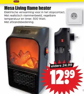 Dirk Mesa living flame heater aanbieding