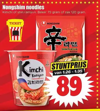 Dirk Nongshim noodles aanbieding