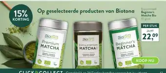 Holland & Barrett Biotana Beginner's Matcha Bio 80 gram aanbieding