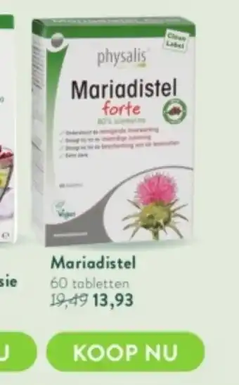 Holland & Barrett Physalis Mariadistel 60 tabletten aanbieding