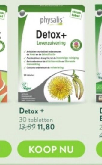 Holland & Barrett Physalis Detox+ 30 tabletten aanbieding