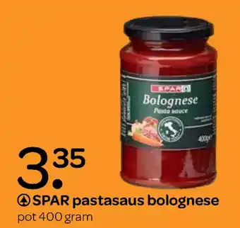 Spar pastasaus bolognese 400 gram aanbieding