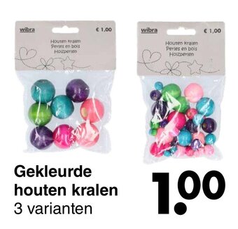 Wibra Gekleurde houten kralen aanbieding