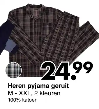 Wibra Heren pyjama geruit M-XXL aanbieding