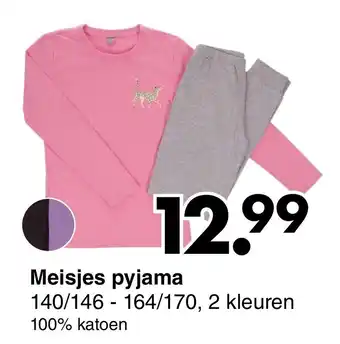 Wibra Meisjes pyjama 140/146 aanbieding