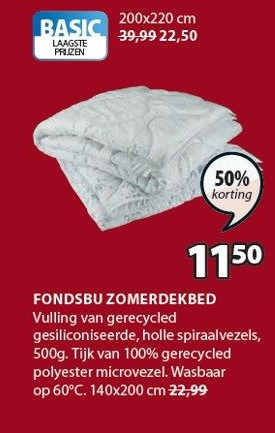 Jysk Fondsbu Zomerdekbed aanbieding