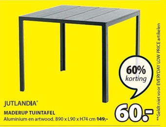 Jysk Maderup Tuintafel aanbieding