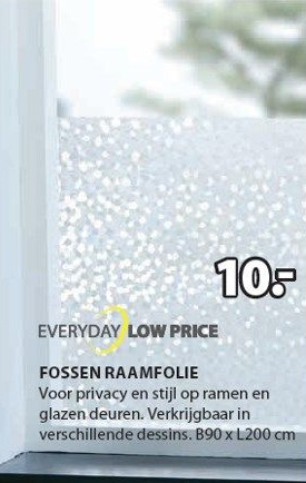 Jysk Everyday Low Price Fossen Raamfolie aanbieding