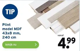 GAMMA TIP Plint model MDF 43*8mm, 240cm aanbieding