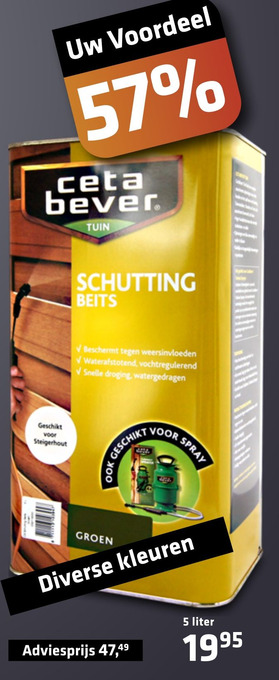 De voordeelmarkt Ceta Bever Schutting Beits aanbieding