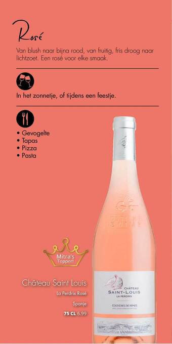 Mitra Château saint louis la perdrix rosé spanje 75 cl aanbieding