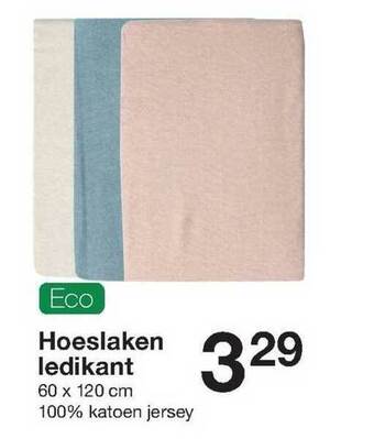 Zeeman Eco hoeslaken ledikant 60 x 120 cm aanbieding