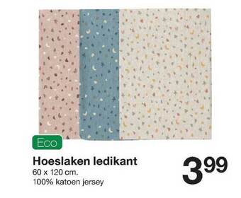 Zeeman Eco hoeslaken ledikant 60 x 120 cm aanbieding