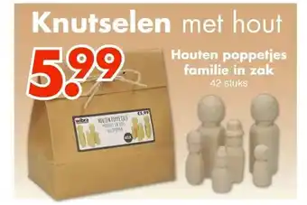 Wibra Houten poppetjes familie in zak aanbieding