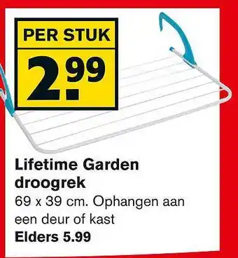 Hoogvliet Lifetime Garden droogrek 69x39 cm aanbieding