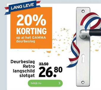 GAMMA Deursbeslag retro langschild slotgat aanbieding