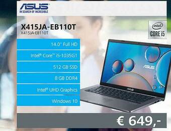 Informatique Asus x415ja-eb110t laptop aanbieding