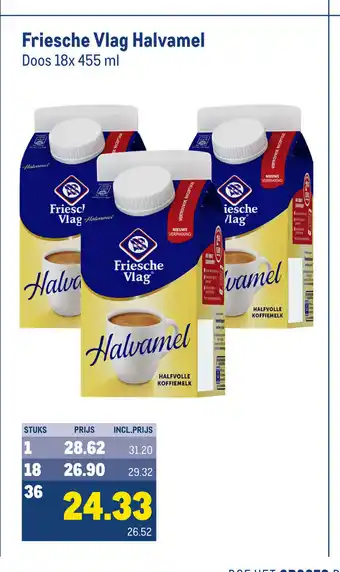 Makro Friesche Vlag Halvamel 18 x 455 ml aanbieding