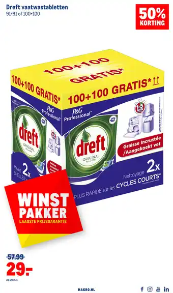 Makro Dreft vaatwastabletten aanbieding