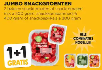 Jumbo Jumbo snackgroenten 1+1 gratis aanbieding