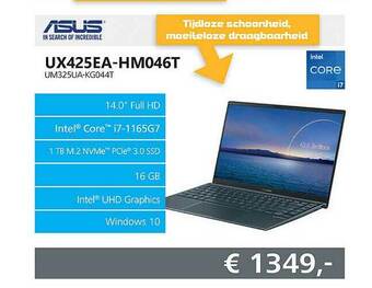 Informatique Asus ux425ea-hm046t um325ua-kg044t laptop aanbieding