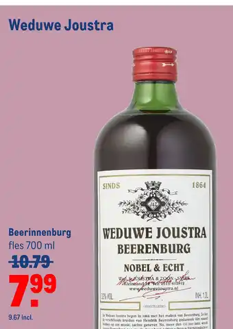 Makro Weduwe Joustra beerenburg 700 ml aanbieding