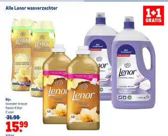 Makro Alle Lenor Wasverzachter 1+1 gratis aanbieding