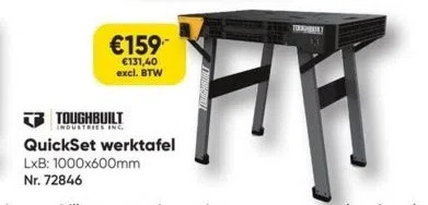 Toughbuilt QuickSet werktafel LxB: 1000x600mm product.blade.meta.title Toughbuilt QuickSet werktafel LxB: 1000x600mm product.blade.meta.title