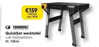 Toolstation Toughbuilt quickset werktafel aanbieding