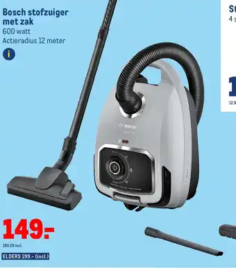 Makro Bosch Stofzuiger 600 watt aanbieding