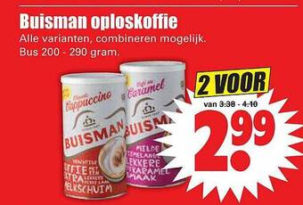 Dirk Buisman oploskoffie 200-290 gram aanbieding