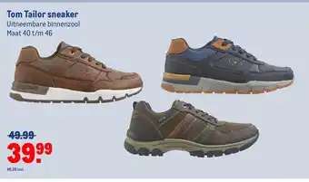 Makro Tom Tailor sneaker 40 t/m 46 aanbieding