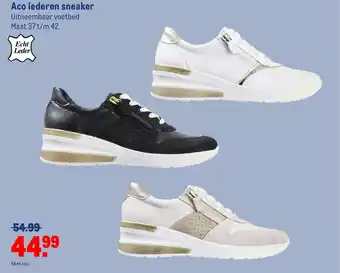 Makro Aco lederen sneaker 37 t/m 42 aanbieding